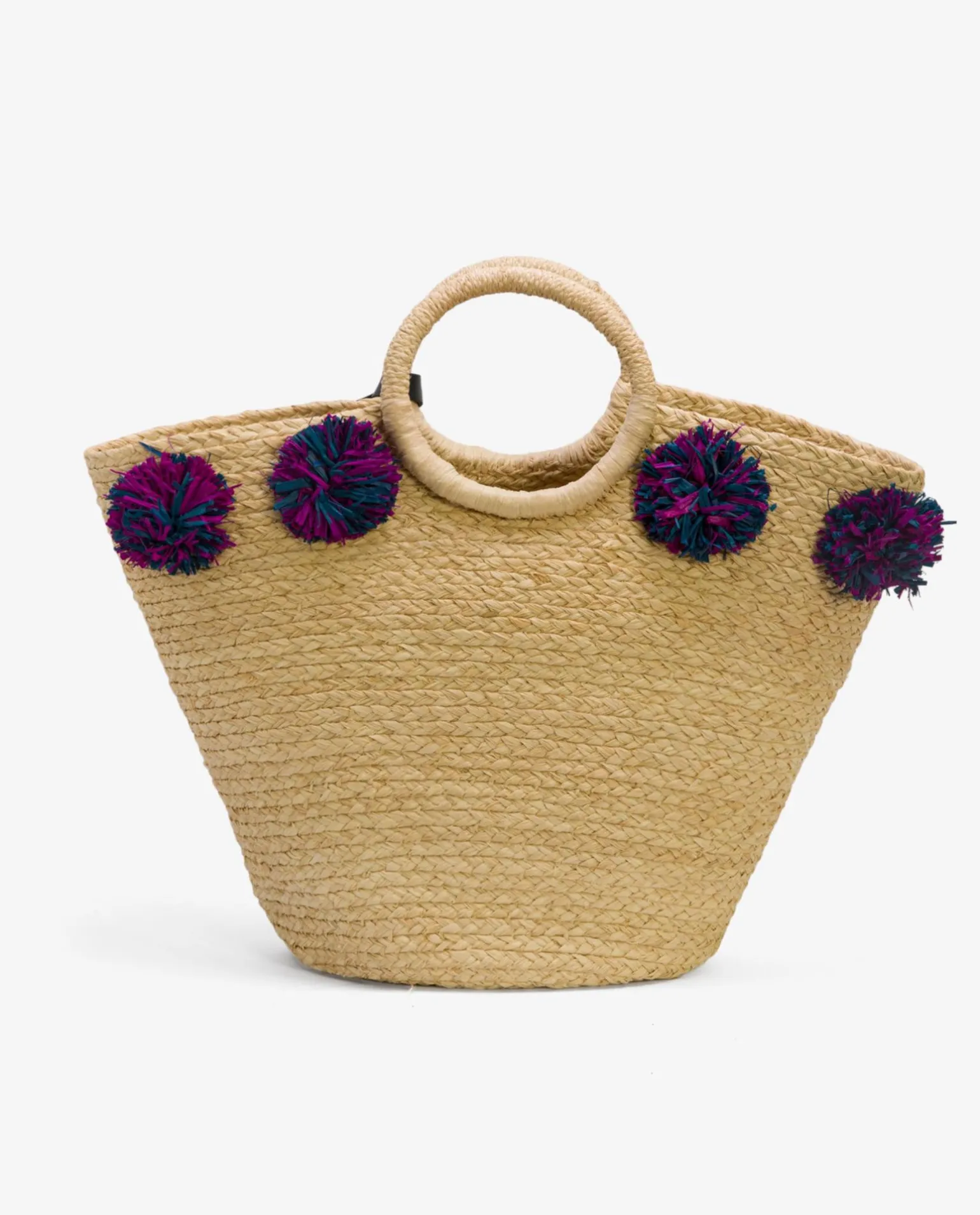 Maxi Capazo Pompon Rafia Beig