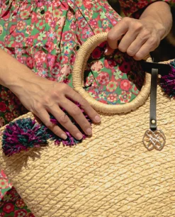 Maxi Capazo Pompon Rafia Beig