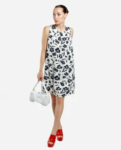 Mini Vestido Escote Pliegues Viscosa Estampado Flo