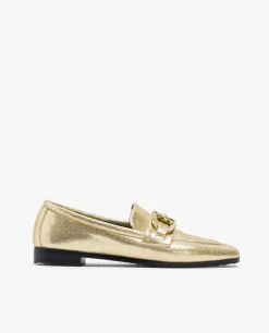 Mocasin Hebilla Lame Metalizado Oro