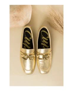 Mocasin Hebilla Lame Metalizado Oro