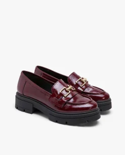 Mocasin Trabilla Charol Piel Burdeos