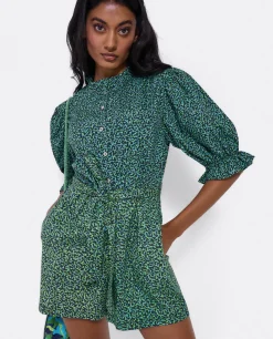 Mono Corto Crep Leopardo Verde