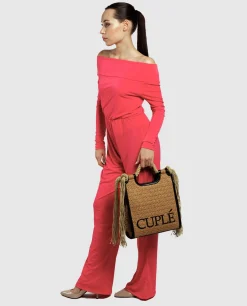 Mono Hombros Descubiertos Punto Naranja