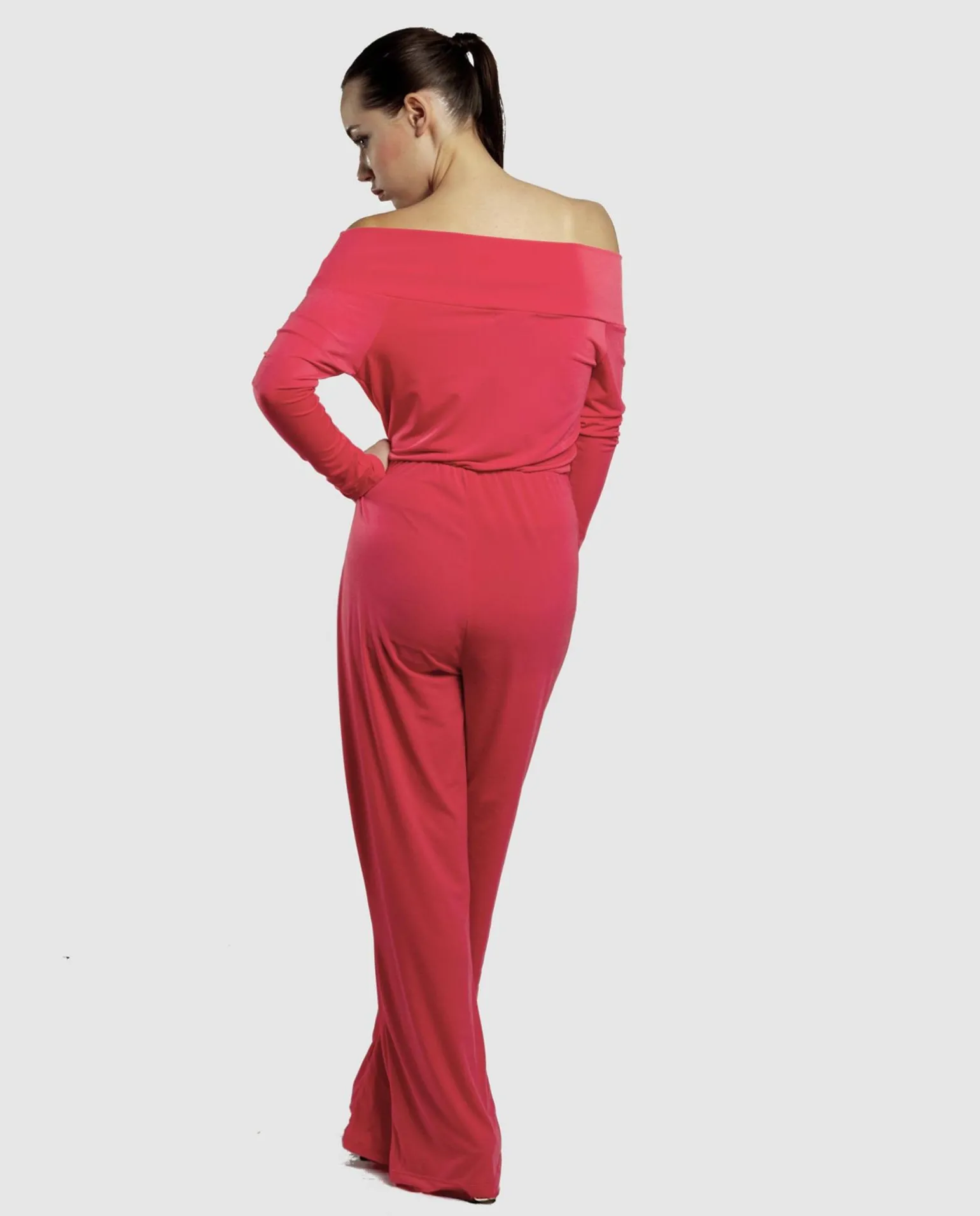 Mono Hombros Descubiertos Punto Naranja