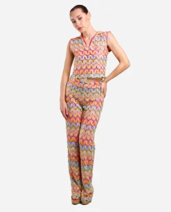 Pantalon Campana Crochet Multicolor