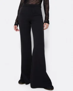 Pantalon Campana Doble Tela Negro