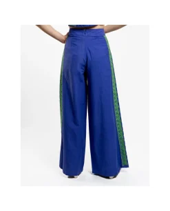 Pantalon Palazzo Algodon Azul