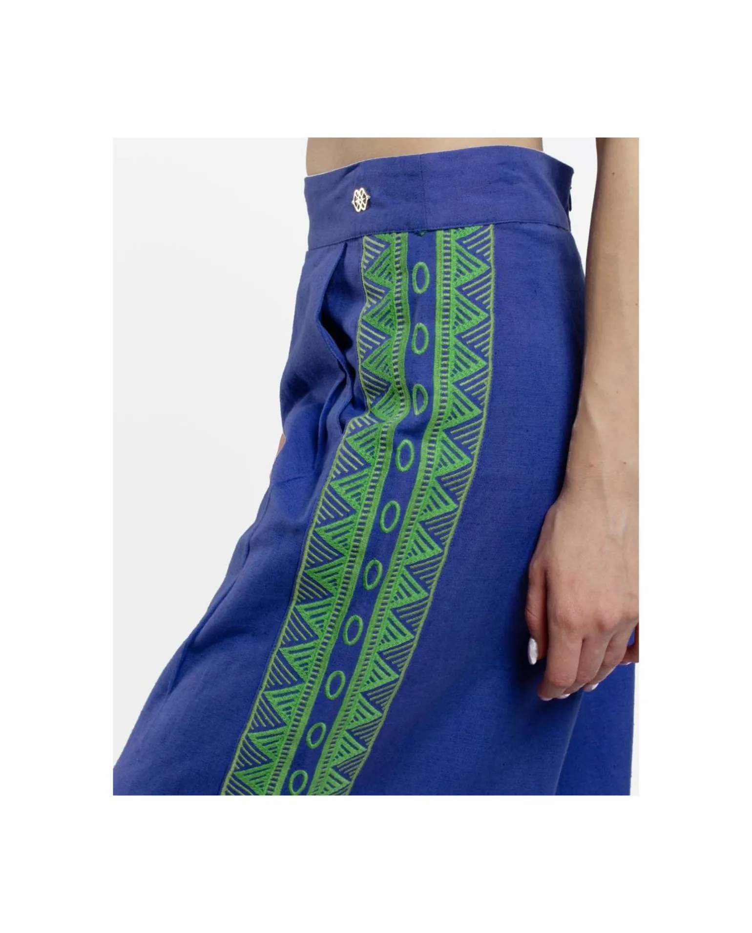 Pantalon Palazzo Algodon Azul