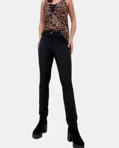Pantalon Pitillo Doble Tela Negro