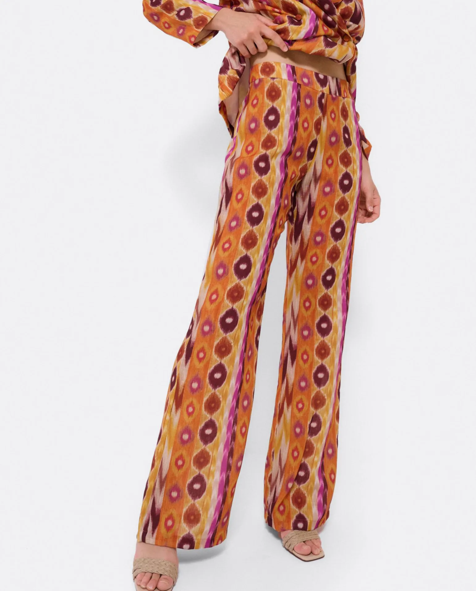 Pantalon Recto Tejido Estampado Etnico