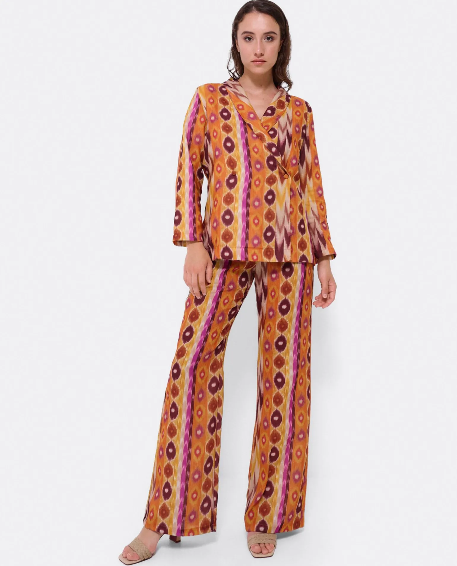 Pantalon Recto Tejido Estampado Etnico