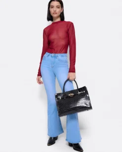 Pantalon Vaquero Con Campana Vaquero Azul