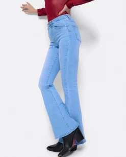 Pantalon Vaquero Con Campana Vaquero Azul