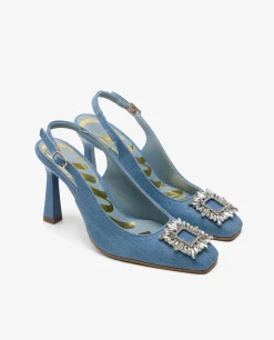 Salon Destalonado Adorno Cristal Vaquero Azul