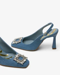 Salon Destalonado Adorno Cristal Vaquero Azul