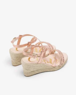 Sandalia Cuna Tiras Strass Rosa