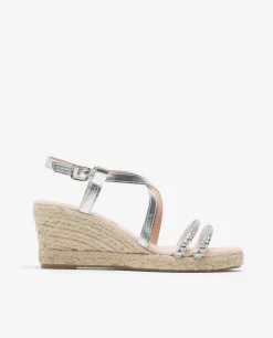 Sandalia Cuna Tiras Strass Plata