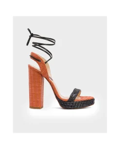 Sandalia El Puerto Rafia Naranja
