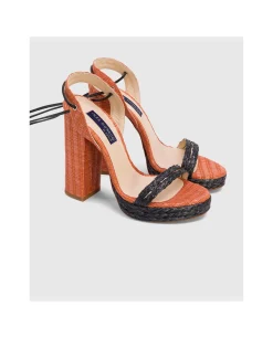 Sandalia El Puerto Rafia Naranja