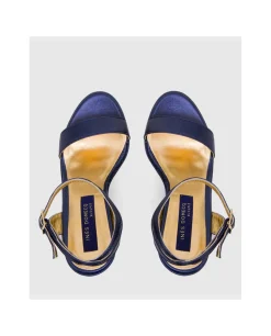 Sandalia Grazalema Lame Metalizado Marino