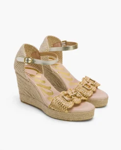 Sandalia Herraje Rafia Beig
