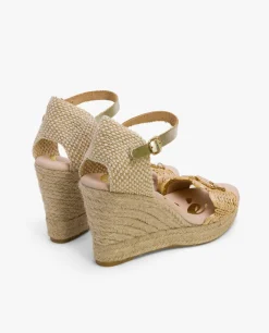 Sandalia Herraje Rafia Beig