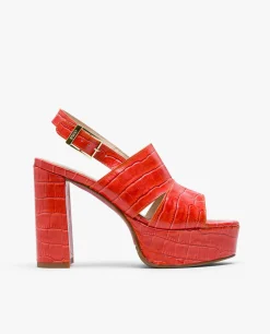 Sandalia Plataforma Napa Coco Naranja