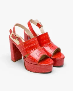 Sandalia Plataforma Napa Coco Naranja