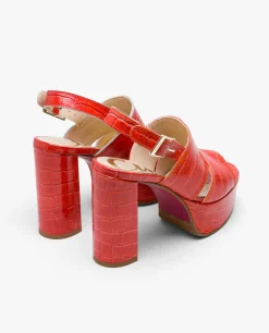 Sandalia Plataforma Napa Coco Naranja