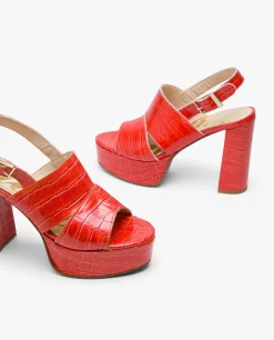 Sandalia Plataforma Napa Coco Naranja