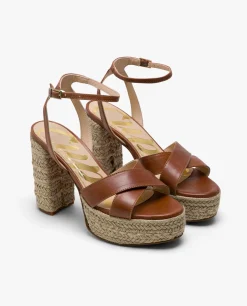 Sandalia Plataforma Trenzada Piel Cuero