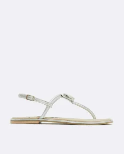 Sandalia Punta Cuadrada Napa Plata