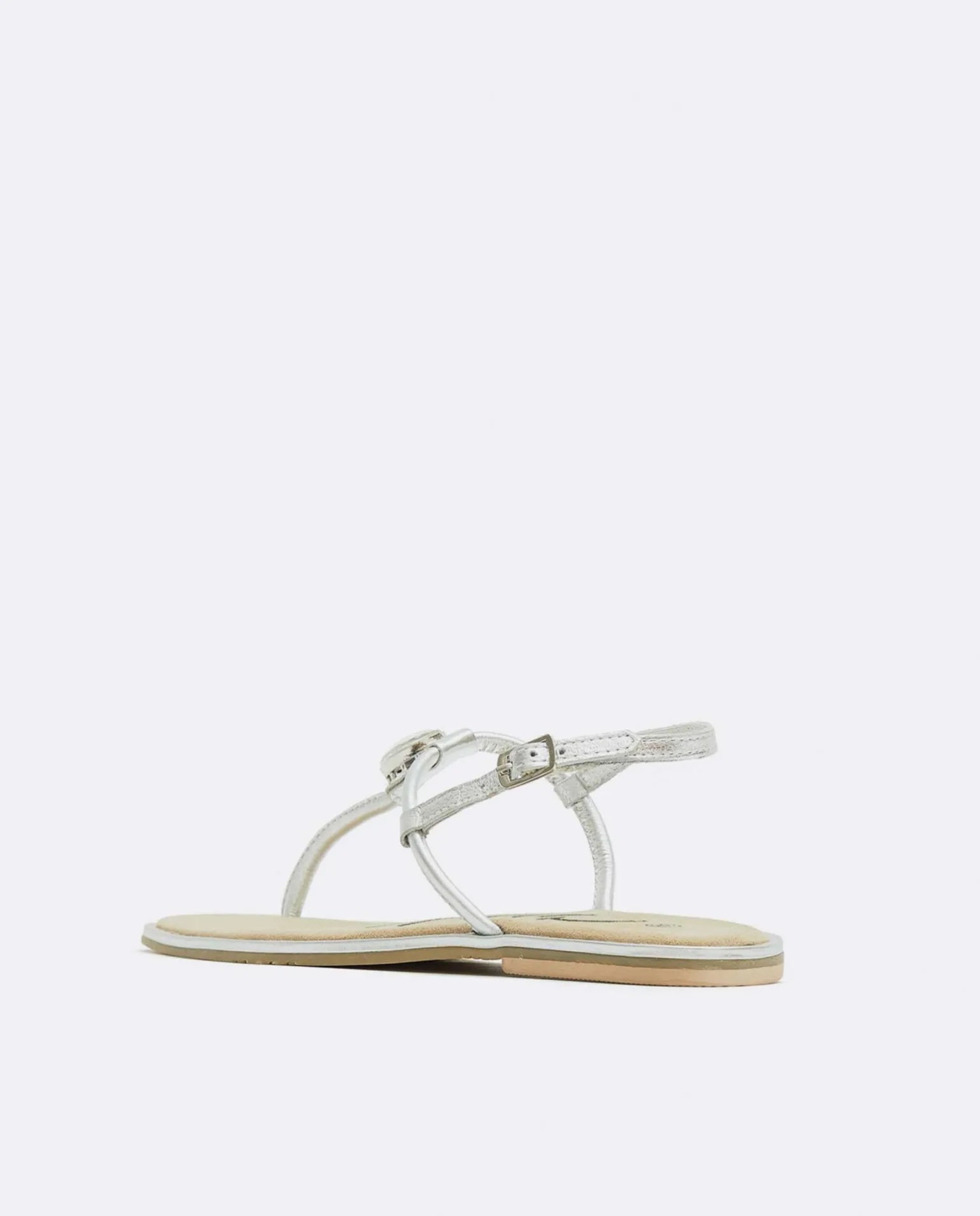 Sandalia Punta Cuadrada Napa Plata