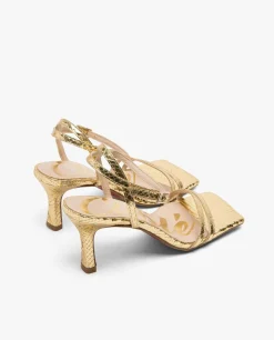 Sandalia Tiras Serpiente Oro