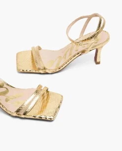 Sandalia Tiras Serpiente Oro