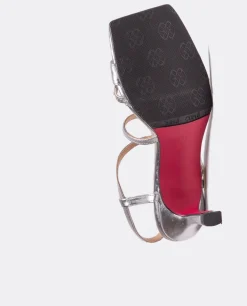 Sandalia Tiras Tecnopiel Metalizado Plata