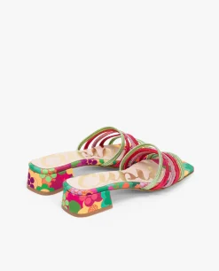 Sandalia Tiras Tejido Multicolor