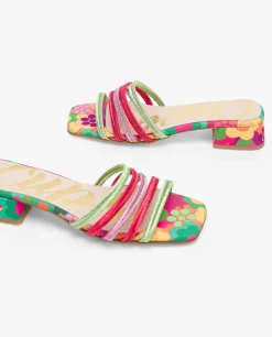 Sandalia Tiras Tejido Multicolor