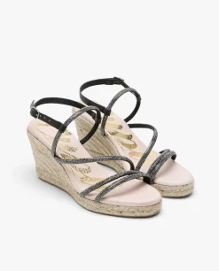 Sandaliacuna Tiras Strass Negro