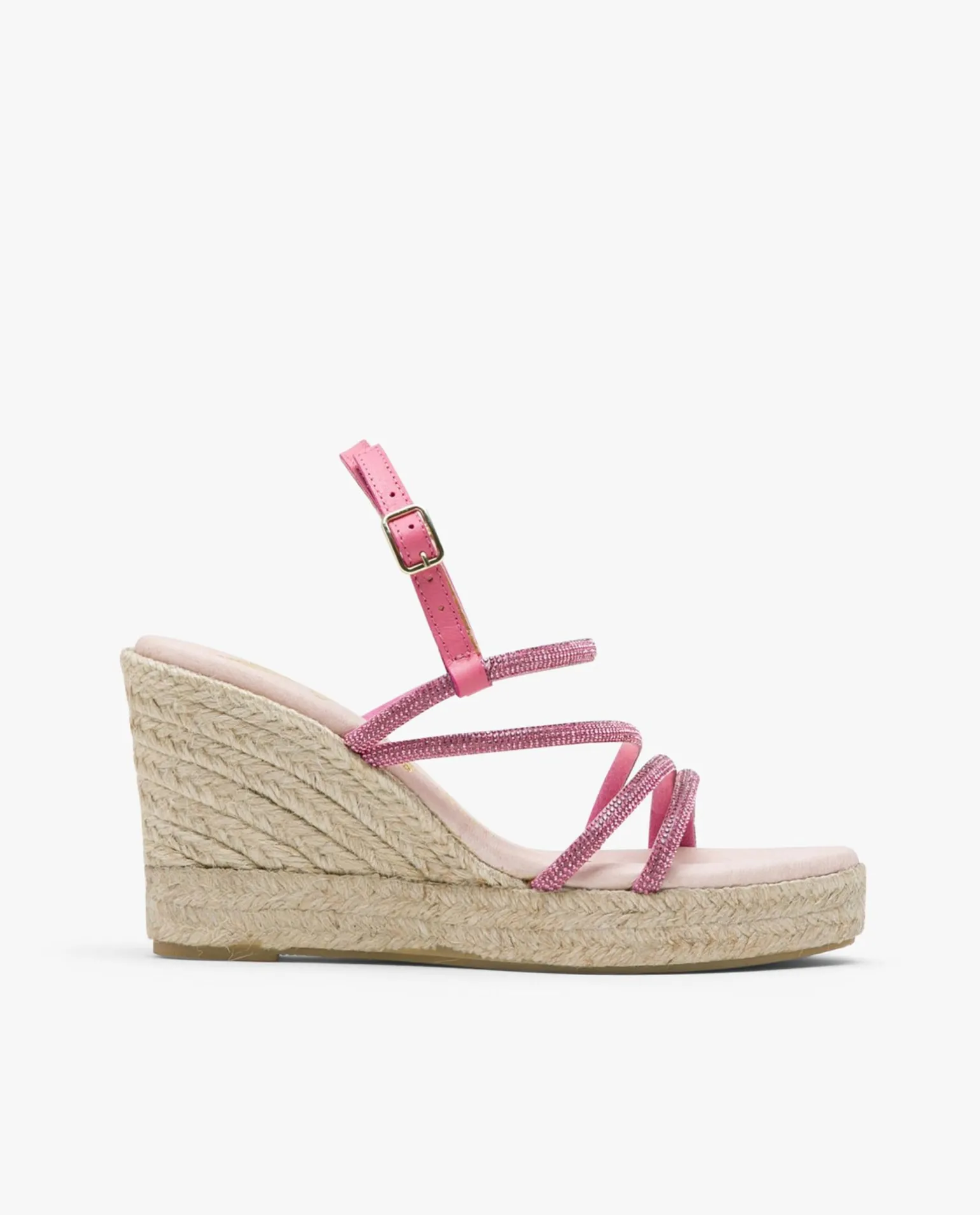 Sandaliacuna Tiras Strass Fucsia