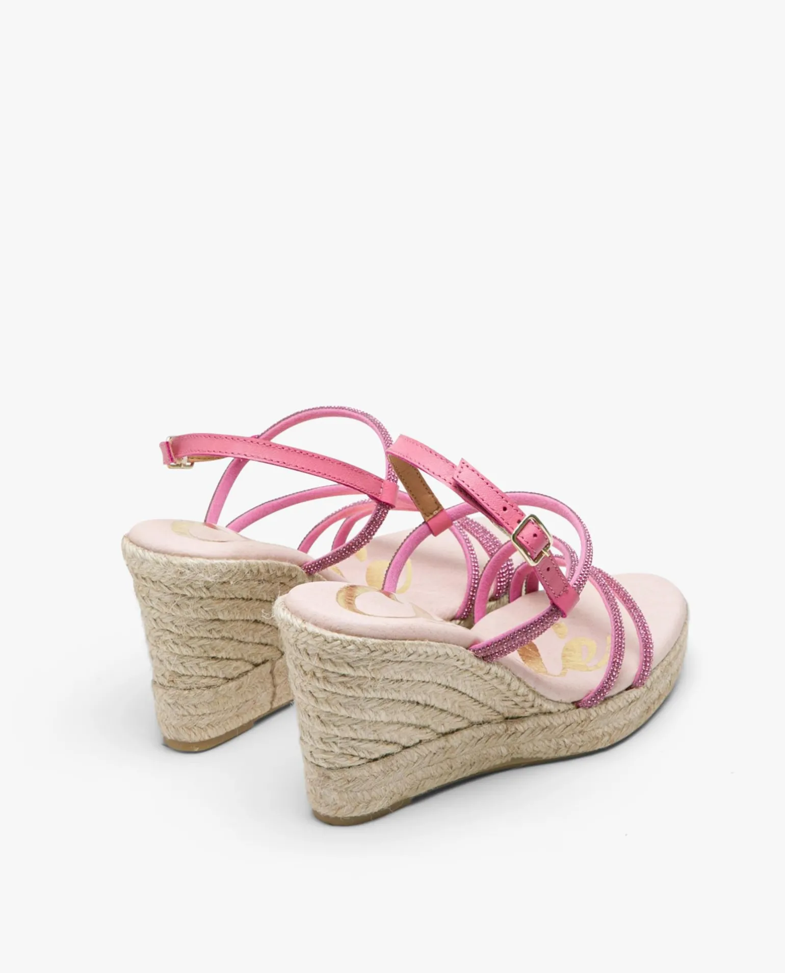 Sandaliacuna Tiras Strass Fucsia