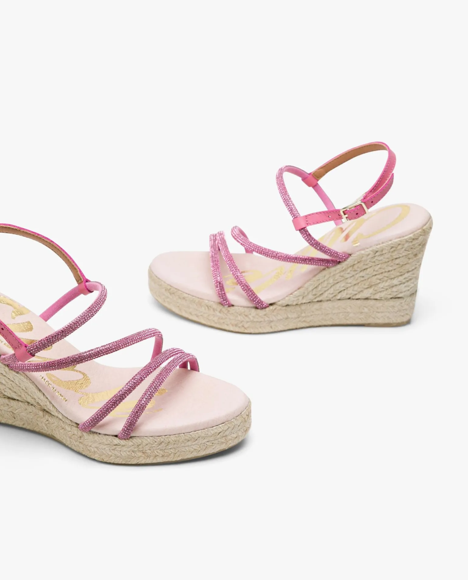 Sandaliacuna Tiras Strass Fucsia