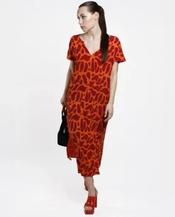 Vestido Bolsillos Algodon Estampado Jirafa