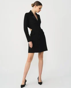 Vestido Corto Cut Out Crep Negro