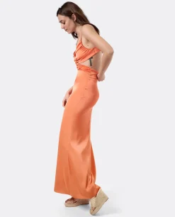 Vestido Escote Drap Sedin Naranja