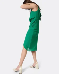 Vestido Escote Halter Gasa Verde