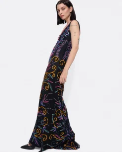 Vestido Etnico Textil Cuentas Multicolor