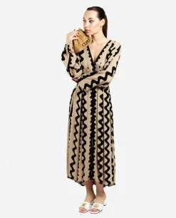 Vestido Midi Botones Crep Beig