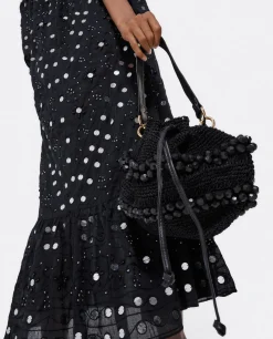 Vestido Midi Espejos Algodon Negro